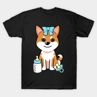 Cute orange dog Gender reveal - its a boy T-Shirt